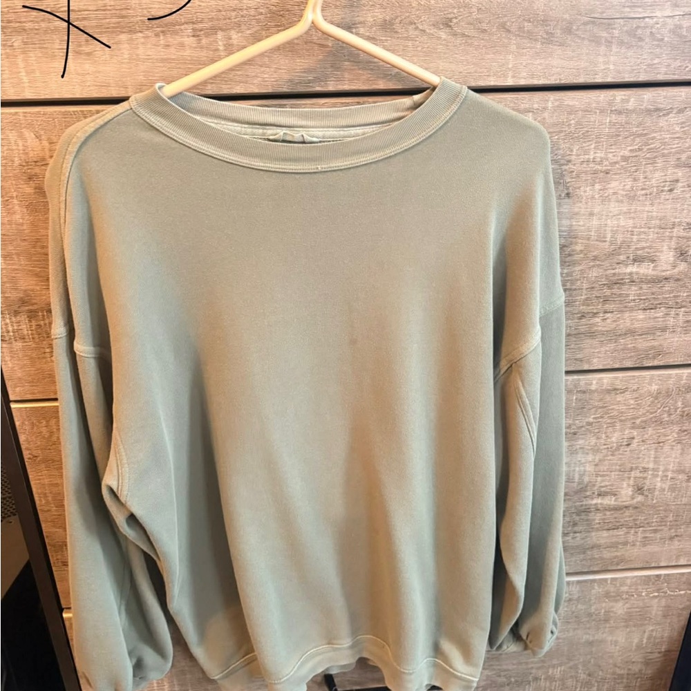 Aerie Sage Green Crew Neck Sweater